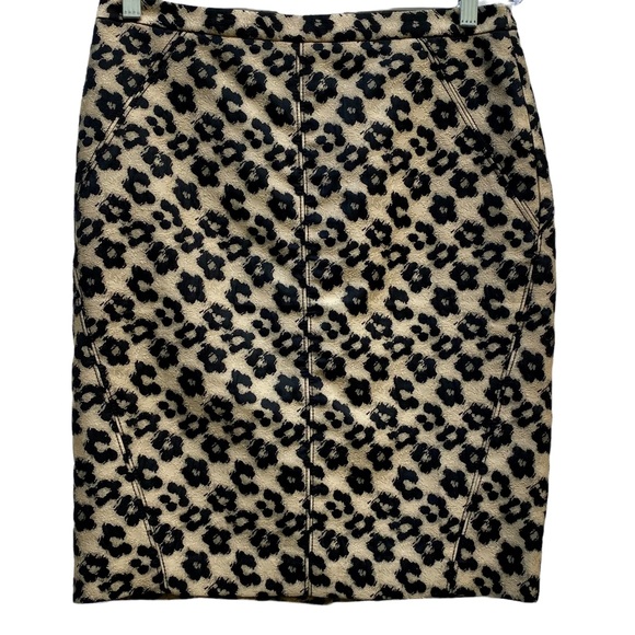 Ann Taylor flower leopard print skirt - Picture 2 of 11